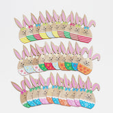 10Pcs Bunny Easter Wooden Pendant Cartoon Rubbit Egg