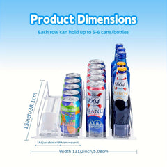 Fridge Drink Organizer-Adjustable Soda Dispenser With Smooth, Fast Pusher Glide