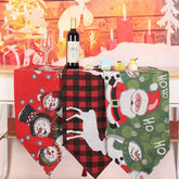 Christmas decoration polyester cotton table flag creative old man snowman reindeer