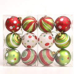 Christmas Ball Red White Green Spot Penalty Ball Christmas Tree Ornament Hand
