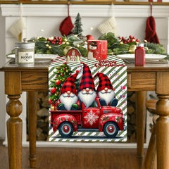 Christmas Dwarf Printed Table Flag New White Hemp Table Decoration