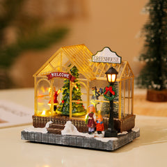 Christmas decorations glowing music houses resin crafts