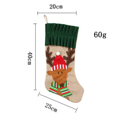 3D cartoon Santa Claus sock bag large Christmas gift candy bag Christmas Eve
