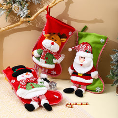 Christmas Decorations Cartoon Color 3D Santa Claus Long Legs Christmas Socks Christmas Gift Bag Pendant