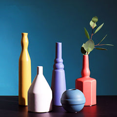 Colored ceramic vase ornaments