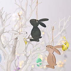 New Easter Decoration Wooden Rabbit Pendant