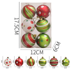 Christmas Ball Red White Green Spot Penalty Ball Christmas Tree Ornament Hand