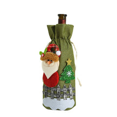 Christmas party supplies, Christmas decorations, red wine bags for the elderly, Christmas decal decorations, wine bottle covers