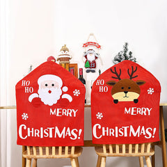 Christmas decorations cartoon Santa Claus snowman chair cover hoho figurine chair cover dining table Christmas decoration