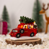 Christmas luminous small truck car with lights Christmas ornaments resin crafts gifts decorations