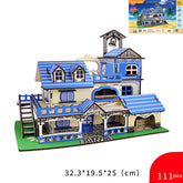 Wooden 3d house building toy
