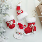 Christmas Socks, Red Plush Gloves, Christmas Tree Decoration Set, Christmas Decoration Pendant, Creative Pendant