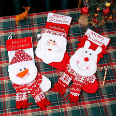 Christmas decorations cartoon cute Santa Claus snowman reindeer Christmas socks candy gift bags hanging decorations
