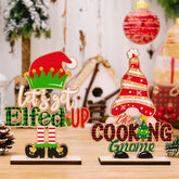 Christmas decoration supplies, creative letter figurines, Christmas gnome letter wooden ornaments