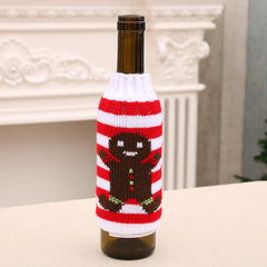 Christmas Home Furnishings High end Knitted Christmas Beer Bottle Cover Christmas Beer Bottle Decoration Bottle Cover
