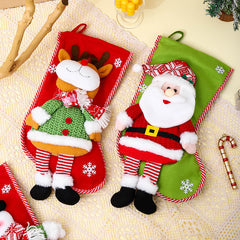 Christmas Decorations Cartoon Color 3D Santa Claus Long Legs Christmas Socks Christmas Gift Bag Pendant