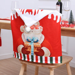 Christmas chair set elderly person snowman deer creative cartoon Christmas tableware decoration double-sided printing
