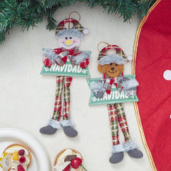 Christmas cartoon pendant decorations, cute Santa Claus snowman Christmas tree ornaments