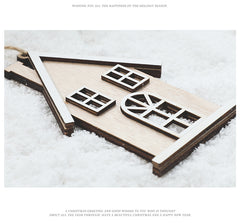 Christmas New Products Christmas Tree Small House Wooden Creative Small Pendant Hanging Decoration Christmas Decorations Gifts
