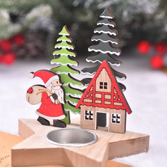 Christmas Decoration New Product Christmas Wooden Candle Stand Desktop