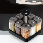 Spice Jar Glass Organizer Pepper Seasoning Container Kitchen