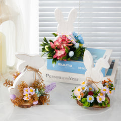 Easter Decoration Cute Cartoon Rabbit Wooden Decoration