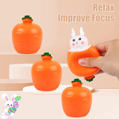 4 pack Stress Balls Bunny Squeeze Ball Carrot Rabbit Stress Toy Sensory Pressure Toys for ADD ADHD OCD Birthday Easter Party Fav