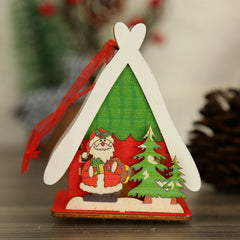 Christmas decorations, Christmas wooden houses, toys, colorful wooden houses