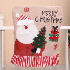 Christmas New Decorative Products Linen Santa Claus Christmas Tree Chair Set Creative Restaurant Chair Set