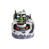 New music train will spin Christmas resin ornaments decorations Christmas gifts luminous houses