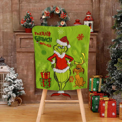 Christmas Decorations Greentown Chair Cover Digital Printing Green Hairy Monster Christmas Dining Chair Cover Cartoon