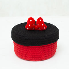 Cartoon Bow Cotton Rope Organizer Basket