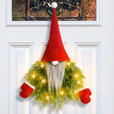 Luminous Faceless Santa Claus Christmas Wreath Door Hanging Restaurant Bar Christmas Decoration Props