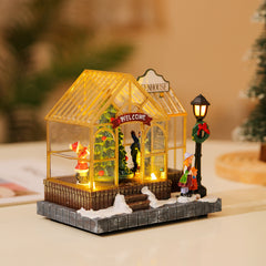 Christmas decorations glowing music houses resin crafts