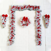 Christmas Floral Wreath Door Hanging Wreath Rattan Upside Down Tree Ornaments