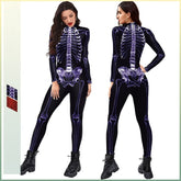 Halloween Funny Skeleton 3d Printed Stage Costume Jumpsuit