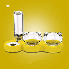 Plastic Dog Bowl, Double Bowl, Automatic Drinking Water And Anti-overturning Food Bowl