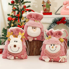 Christmas gift bag, pink glitter kindergarten candy bag