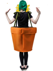 Funny Sunflower Pot Planting Clothes Stage Costume