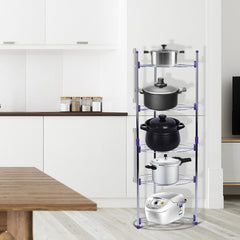 5 Tiers Home Kitchen Pans Pots Storage Rack Durable Metal Wire Shelving Organizer