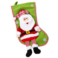 Christmas Decorations Cartoon Color 3D Santa Claus Long Legs Christmas Socks Christmas Gift Bag Pendant