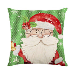 Christmas Day Pillowcase Linen Christmas Snowman Printed Home Pillowcase Living Room Sofa Cushion Cover