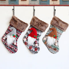 Christmas Tree Pendant 3D Christmas Socks Faceless Doll Gift Bag Plush Dwarf Old Man Candy Socks