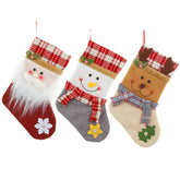 Linen Large Cartoon Christmas Socks Christmas Gift Bag Decorative Pendant Candy Bag Children's Gift
