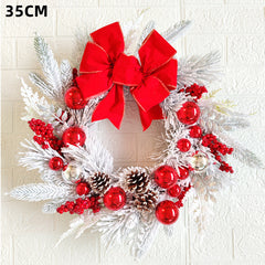 Christmas Floral Wreath Door Hanging Wreath Rattan Upside Down Tree Ornaments