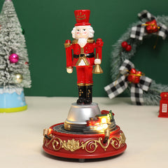 Christmas Gift Luminous Music Resin Ornament Walnut Soldier Small Train House