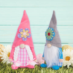 Easter Decoration Pink And Blue Plaid Doll