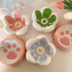 Ceramic Pet Cat And Dog High Foot Slant Bowl