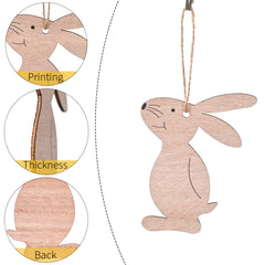 New Easter Decoration Wooden Rabbit Pendant