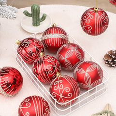 8CM/6 pcs painted Christmas balls, Christmas tree pendants, window display decorations, round balls